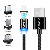 

DHL Free Shipping FLOVEME 2m 3in1 USB Charging Cable for Smart Phone Cable Magnetic Charger