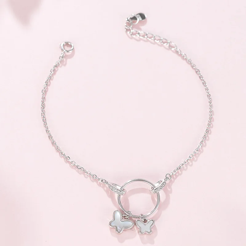 

Double Ring Full Zircon Original Design Bracelet Shell Ring Bracelet Butterfly Bracelet