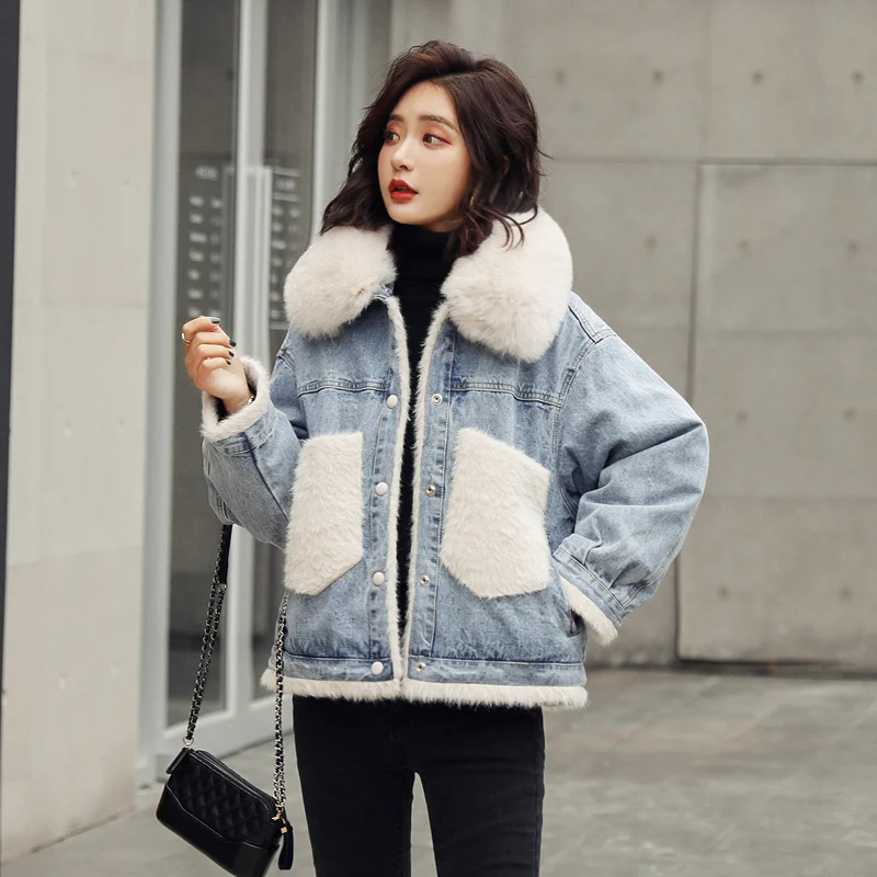 

Winter woman denim coat Jean jacket for ladies