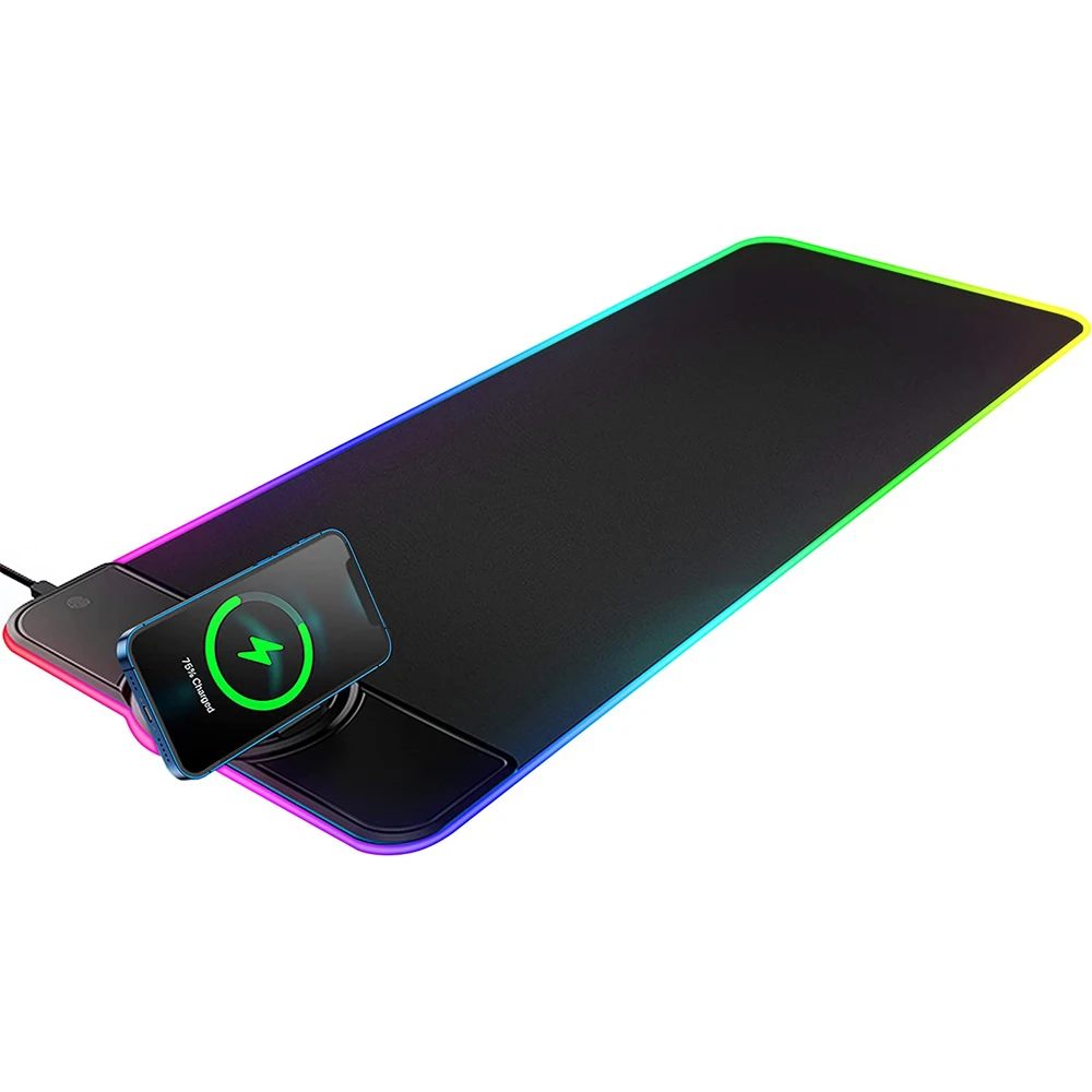 

OEM Wireless Charging RGB Gaming Mouse Pad 10w Qi Desk Mouse Pad Wireless Charger For Gaming Desk Accessories