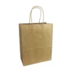 Recycle logo printing low cost paper handle shopping hand bag for food packaging