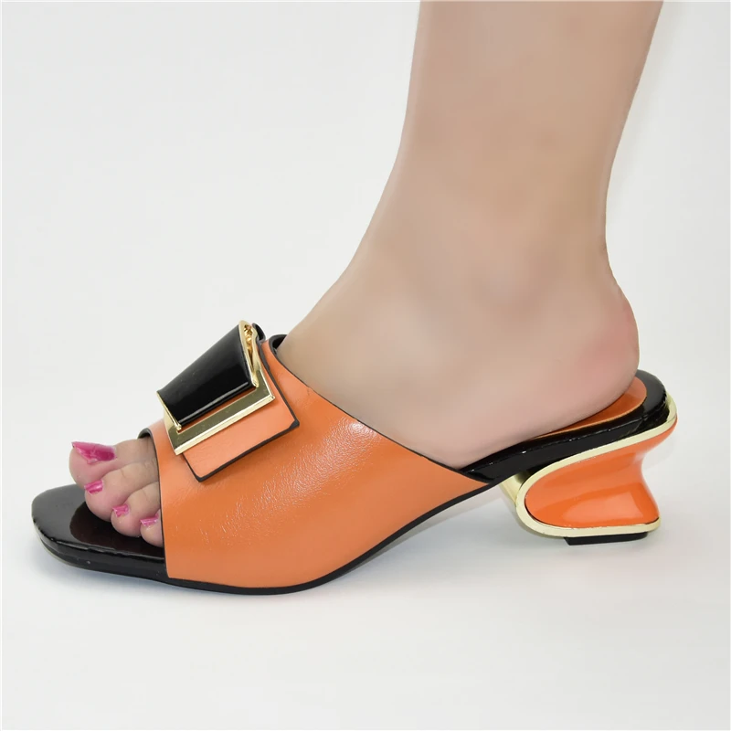 

orange low heel shoe summer sandal