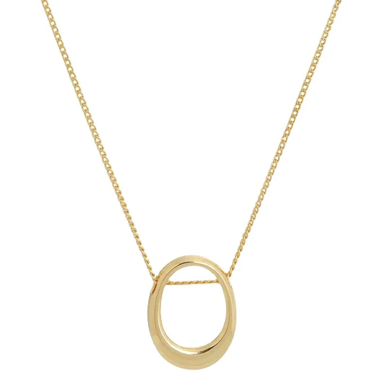 

Minimalist 18K Gold Necklace Circle Ring Pendant Necklaces For Women Stainless Steel