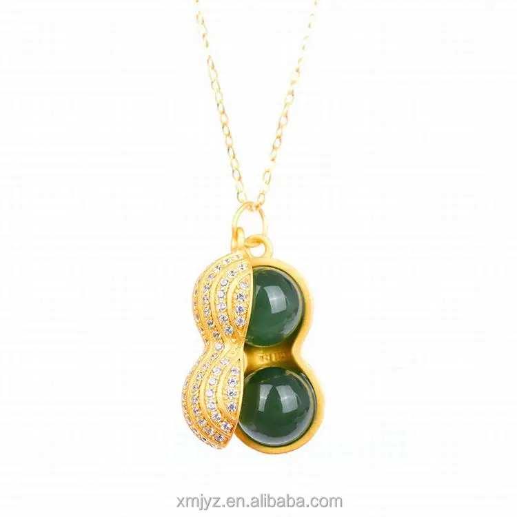 

S925 Silver Ancient Gold Clavicle Necklace Jasper Pendant 3