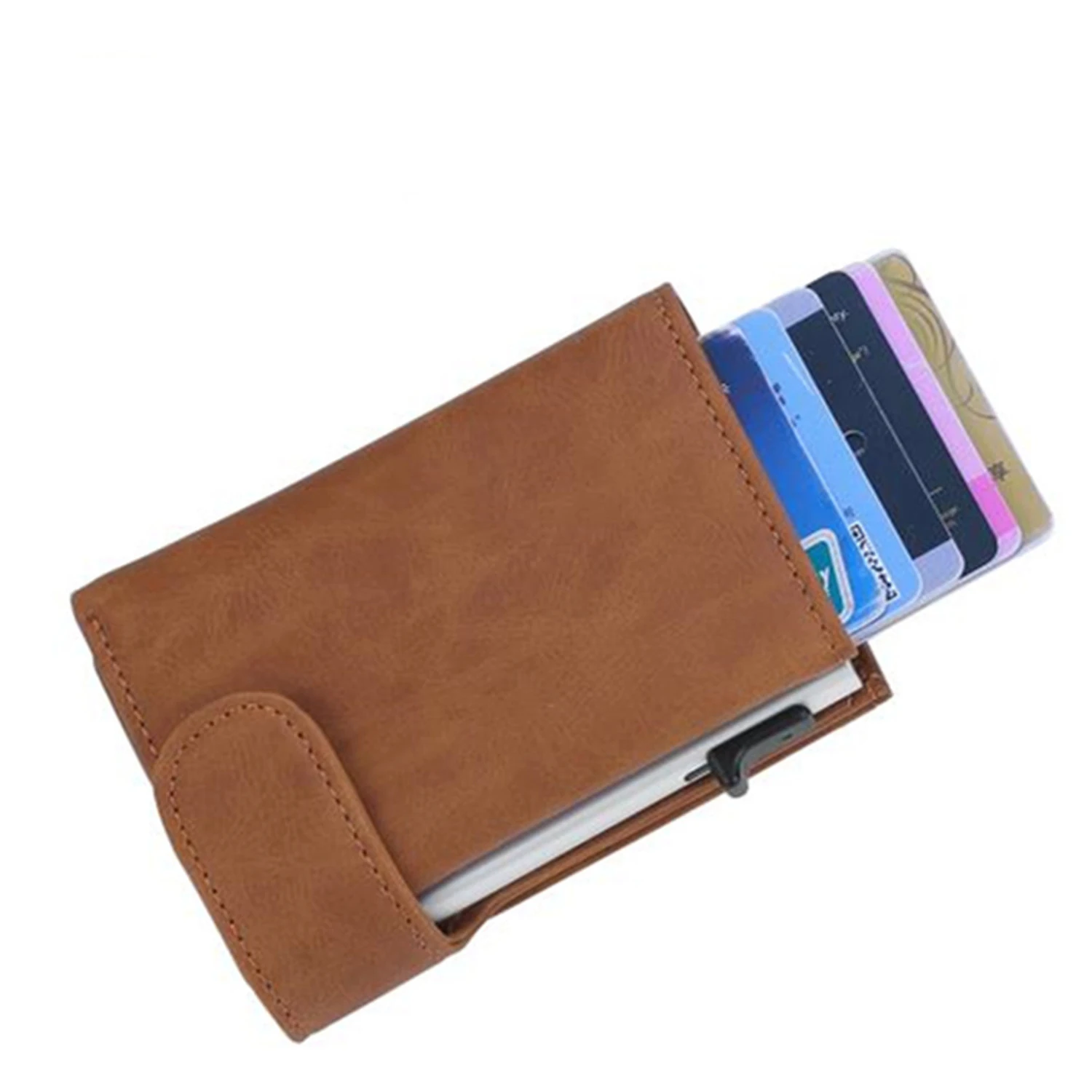

Mens Pop Up anti-theft credit card wallet RFID business card holders aluminum slim card holder wallet for men