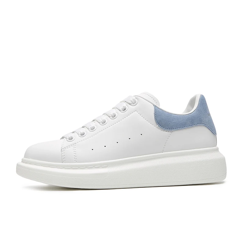 

Alexander white shoes women's 2021 spring leather platform shoes increase breathable all-match casual shoes