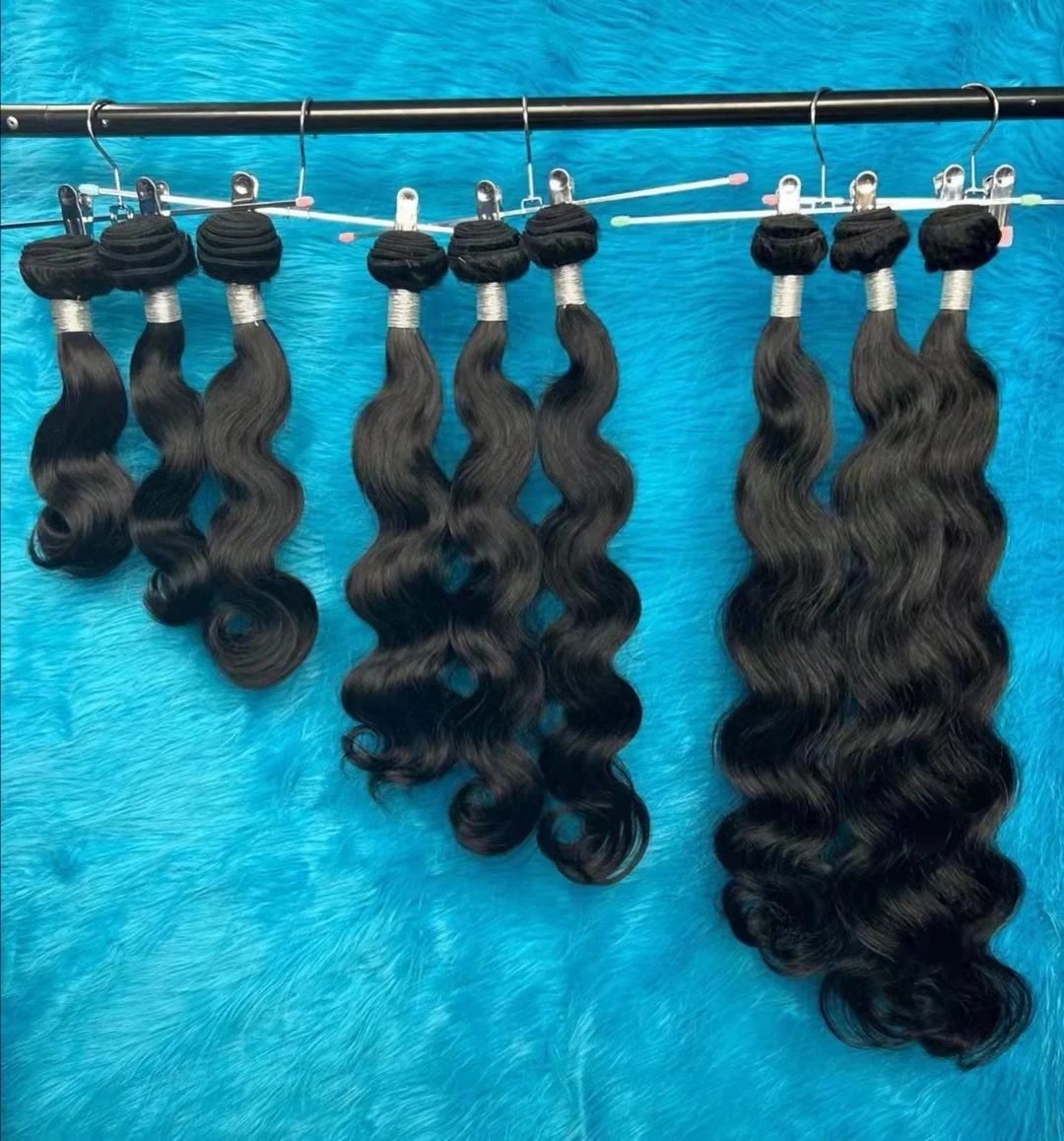 

hot selling raw cambodian remy cuticle aligned virgin brazilian hair bundles vendor set straight body wave Human Hair Extension, Natural black/ #1b color