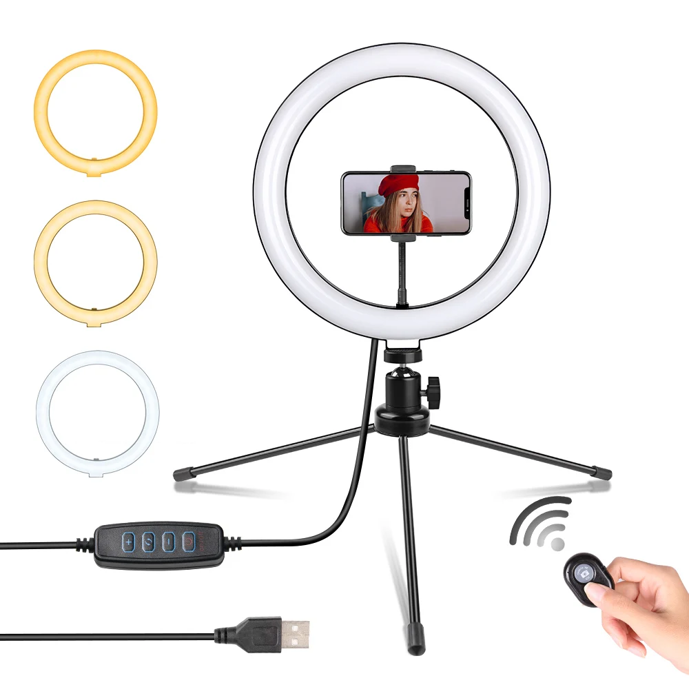 

10 inch Ring Light Iron Metal Bracket Wireless Set