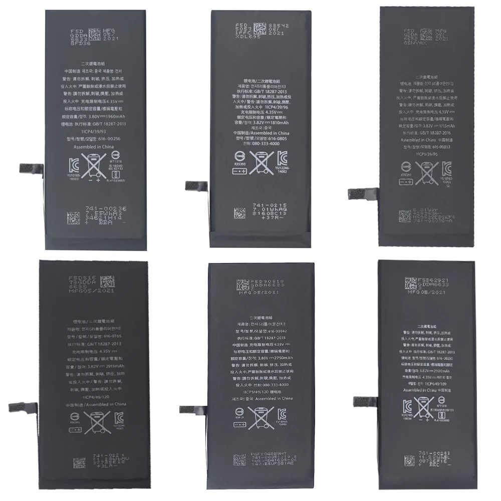 

OEM factory high quality original mobile phone battery For iPhone8 6plus 7plus 8plus 5 6 7 8 Brand new 0 cycle custom micro-labe