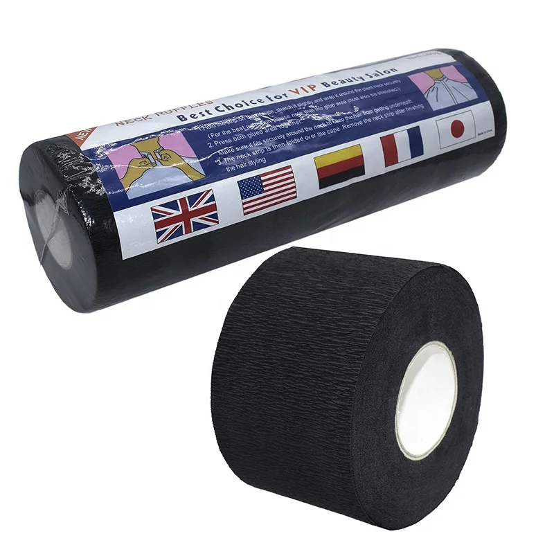 

Barber shop supplies disposable black neck protection paper waterproof elastic and stretchable, Balck
