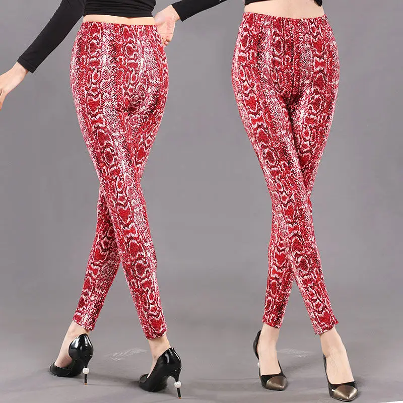

CUHAKCI Women High Elastic Fitness Sport Leggings Snake Skin Print Yoga Pant Lady Fitness Tight Leggings Female Sports Trouser, 15 colors