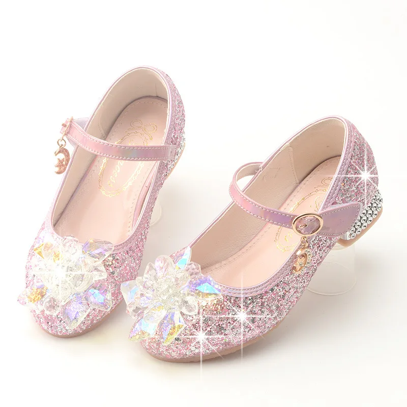 

2022 Ready To Ship Children's Pretty Girls Princess Leather Shoes Kids Heel Dress Shoes