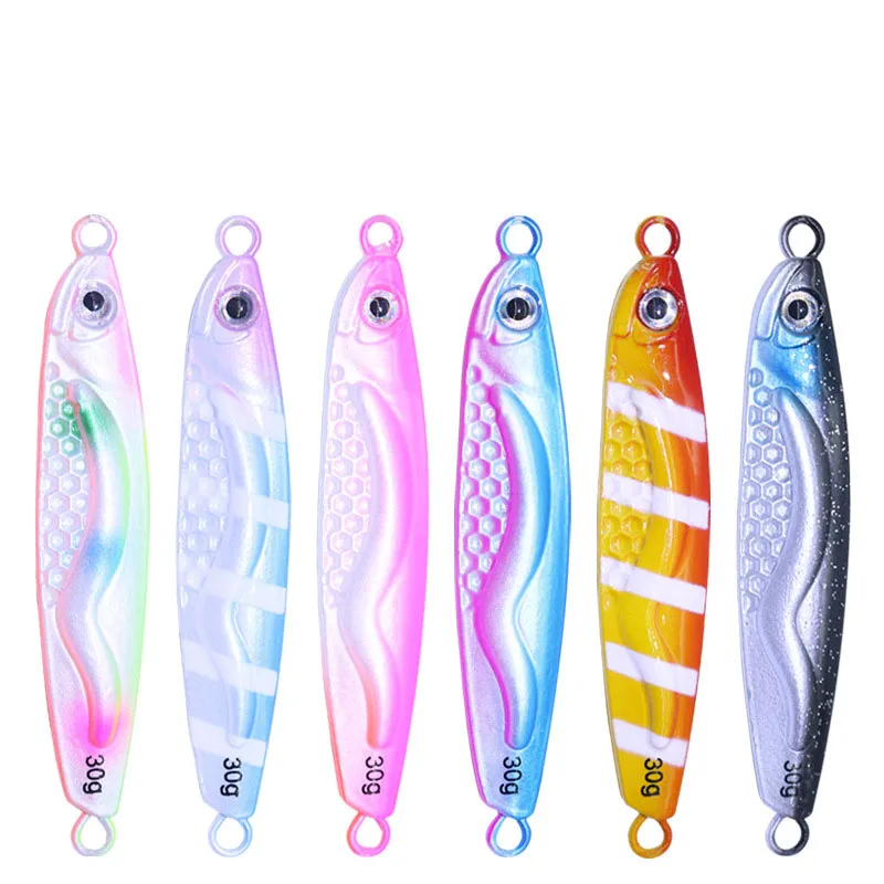 

Deep Water Fast 10g 20g 30g 40g Metal Lead Jig Fishing Lures Jigging Lead Fish Fishing Artificial, 6 colors