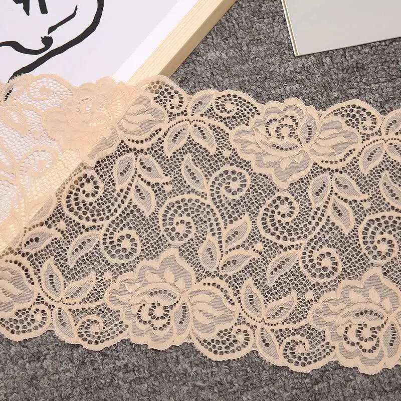 

wholesale chinlon nylon 18cm weidth lace garment accessories guipure lace fabric for underwaer clothing, Beige,white,peach