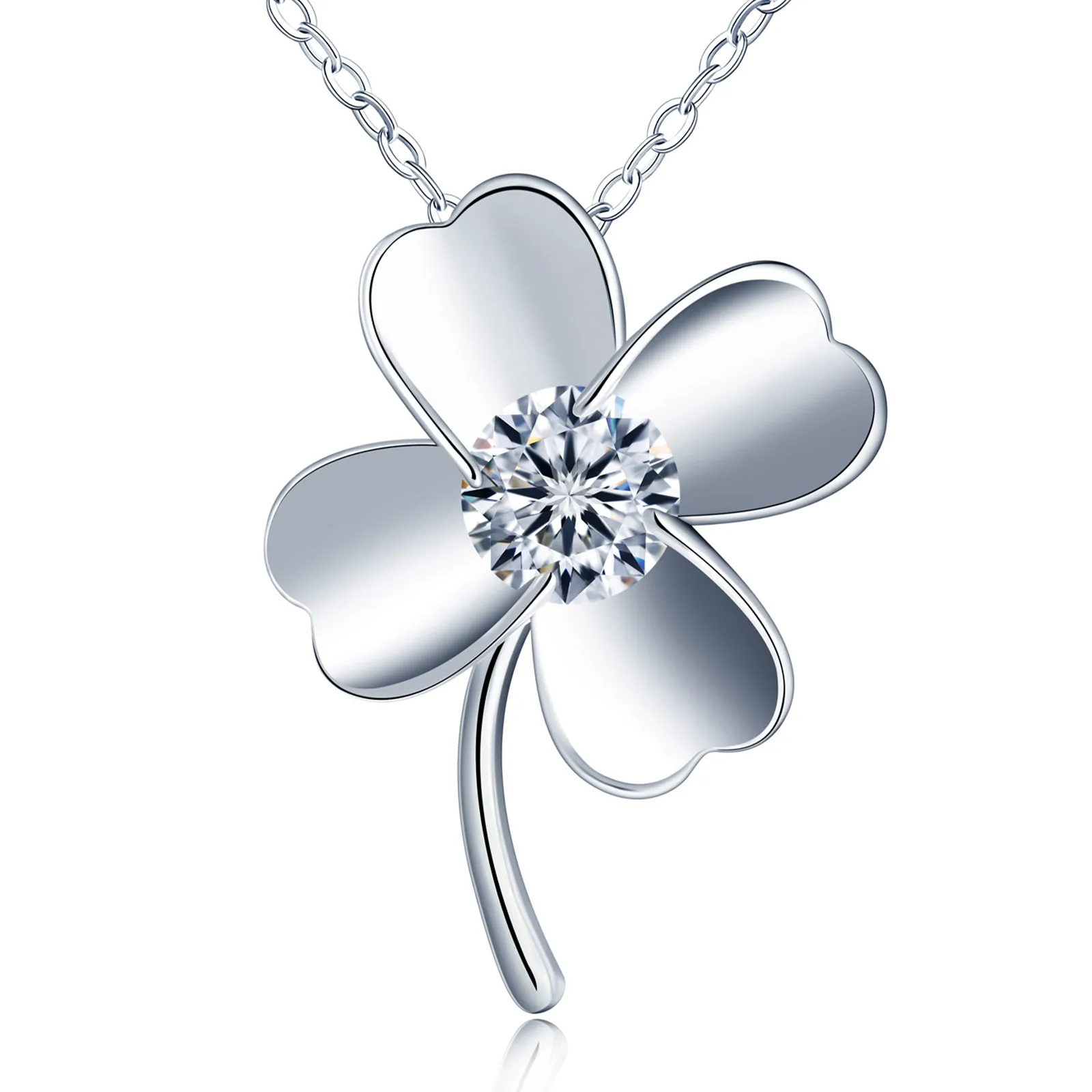 Moissanite Necklace for Women S925 Sterling Silver Platinum Plated Four Leaf Clover High-Grade Clavicle Chain GRA Certified