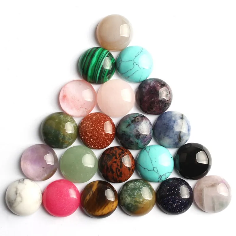 

Wholesale 14MM Mixed Packing No Hole Round Shape Cab Cabochons Stone Beads For Jewelry Making