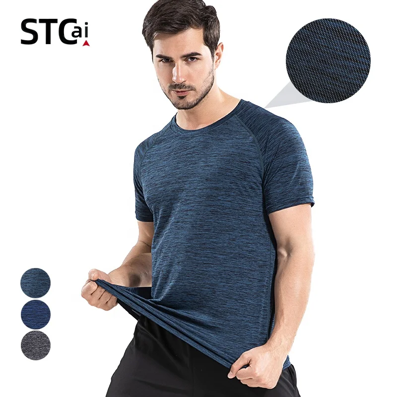 

Wholesale Customized Athletic Running Sports Wear Compression Gym Men's Muscle Fitness Clothes O Neck Bamboo T Shirts