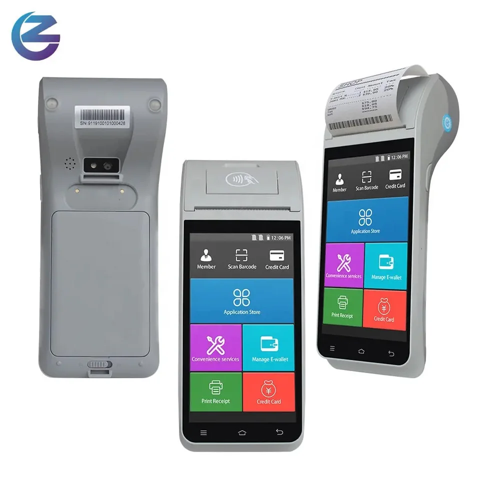 

Android 4G Handheld Mobil Terminal Top Up Machine with NFC and Thermal label barcode printer