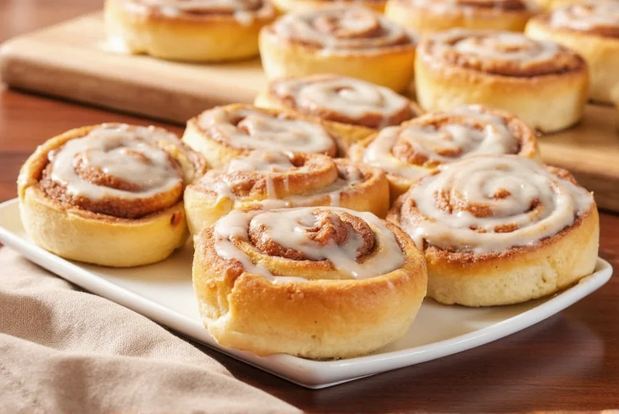 Step-by-step process of making copycat Cinnabon cinnamon rolls showing dough rolling, filling application, and final baked product with icing