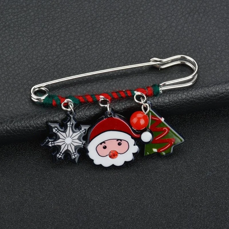 

Cute Christmas Brooch For Women Girls Hat Sock Snowman Tree Santa Claus Cartoon Pins Boot Snowflake Badges Gift