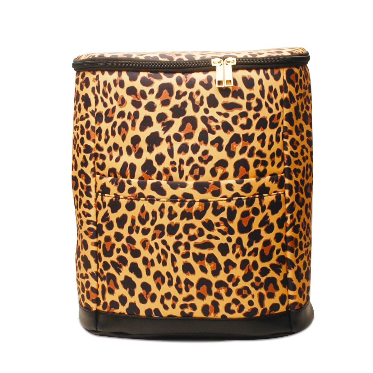 

DOMIL 1876 New Fashion brown leopard ice backpack big size cooler bag such as walking refrigerator