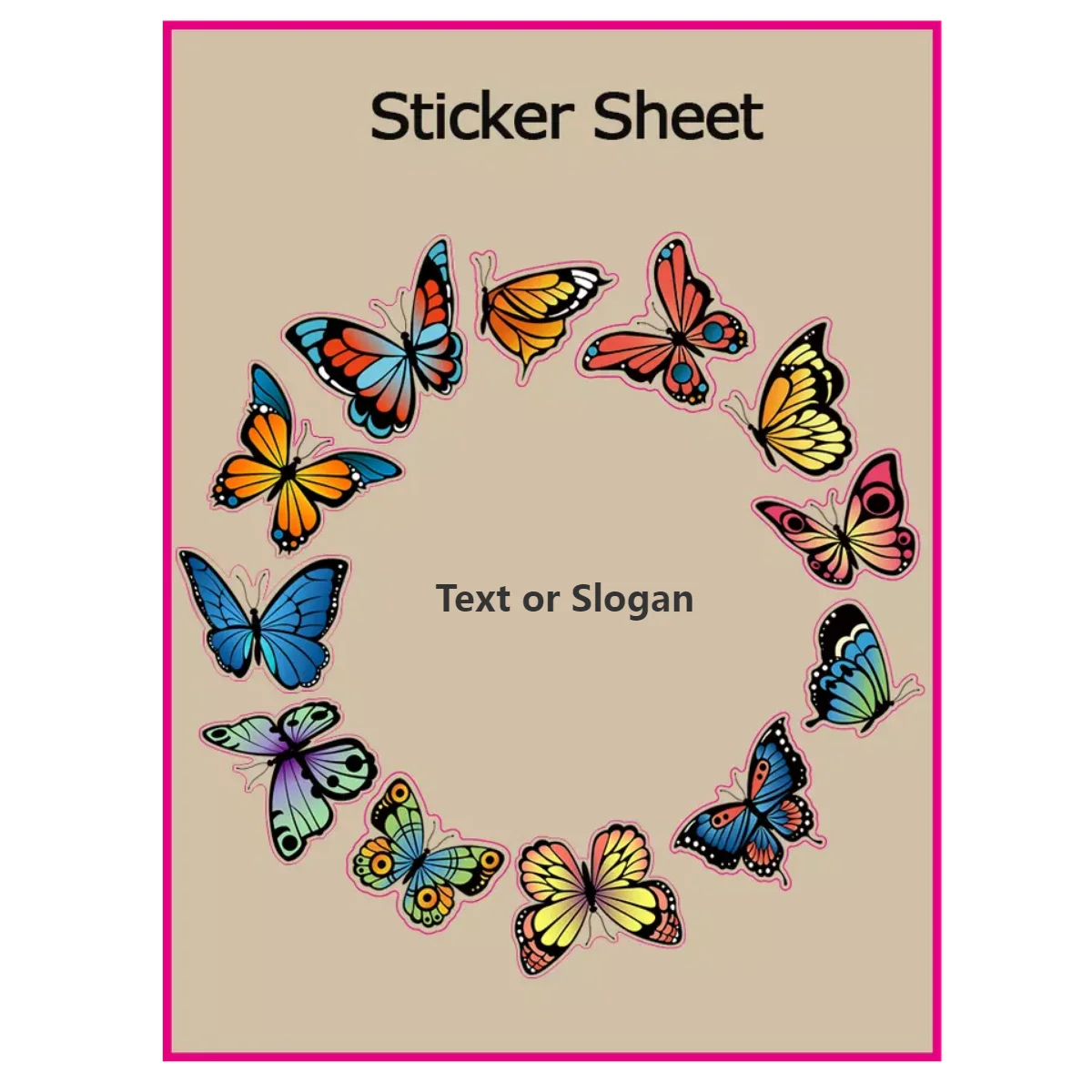 Paper Kiss Cut Butterfly Sticker Sheet Stickers Pe 4853