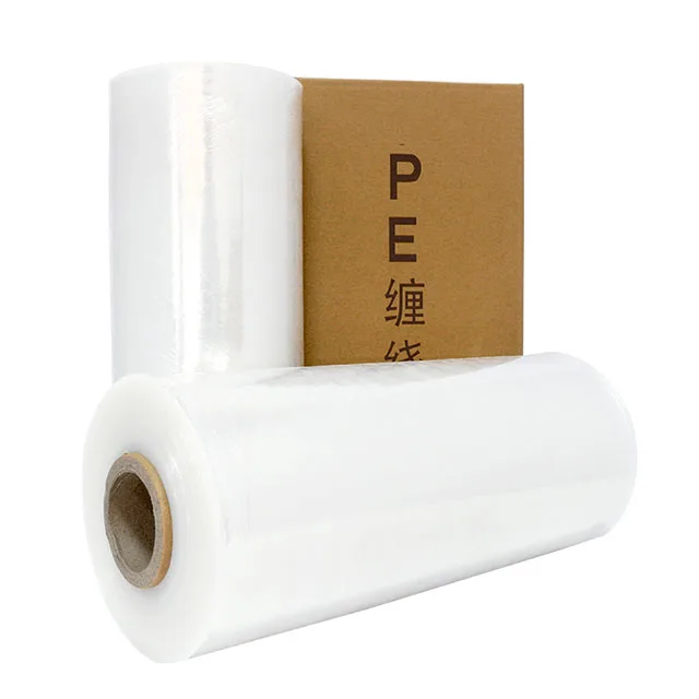 Hot selling transparent lldpe handle stretch wrapping film