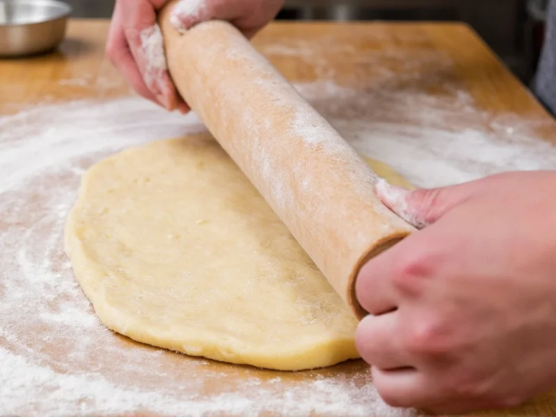 Homemade cinnamon bread dough rolling technique