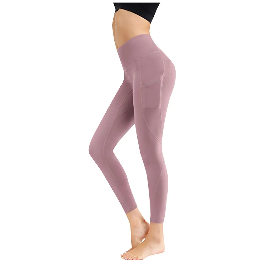 

Ladies new fashion stitching high waist high elasticity tight running training yoga leggings