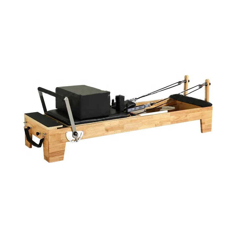 

2021 Hot Sale Commercial Home Use Gym Equipment Wooden Body Balanced Cadillac Pilates Reformer, Brown