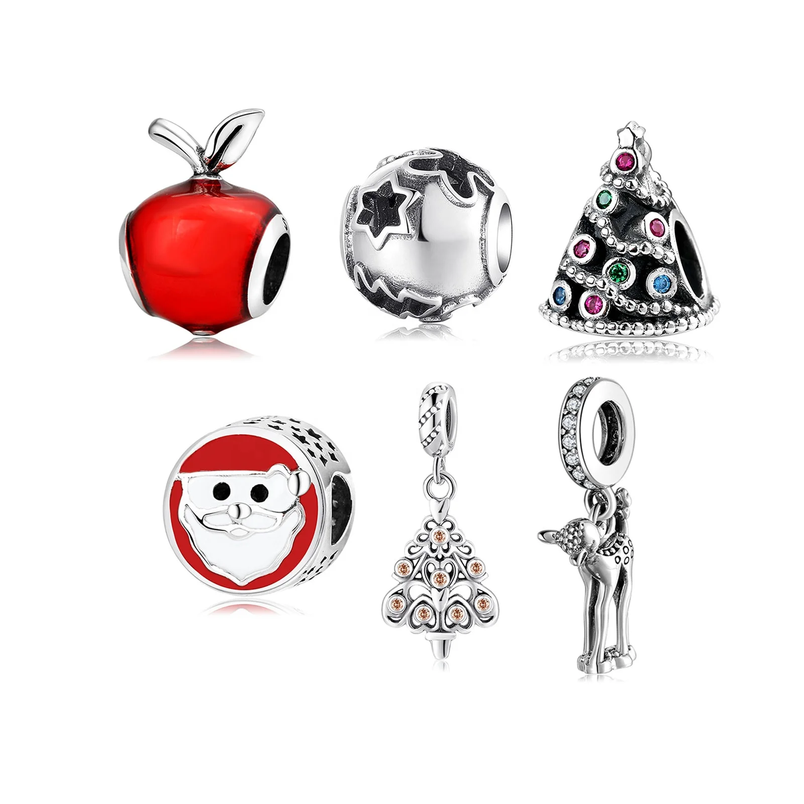 

Real 925 sterling silver Charms Christmas Bells Pendants fashion Accessories Woman Bracelets jewelry making Wholesale lots bulk