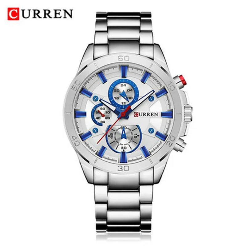 

CURREN 8275 men watch stainless steel quartz man sport watches high quality Japanese Movement Reloj multi-function men's watch