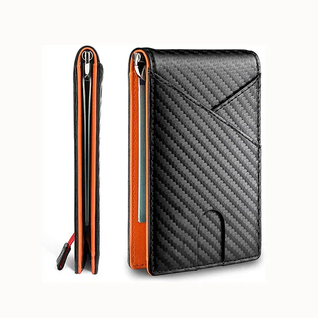 

Custom genuine leather RFID blocking minimalist slim wallets for men