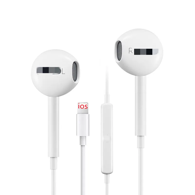 

Original Quality 8pin Wired Earphones Portable Pop Music In-ear BT 5.0 Earphone with Mic for Apple for iPhone 7/8/X/11/12 series, White