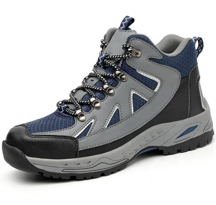 

Winter Night work Reflection Lightweight Mesh Steel Toe and Sole Men Safety Shoes, Black