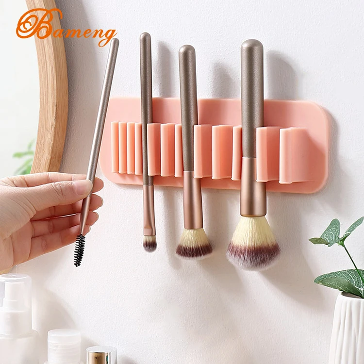 

Creative Stick Wall Silicone Makeup Brush Storage Holder Organizer Cosmetic Racks
