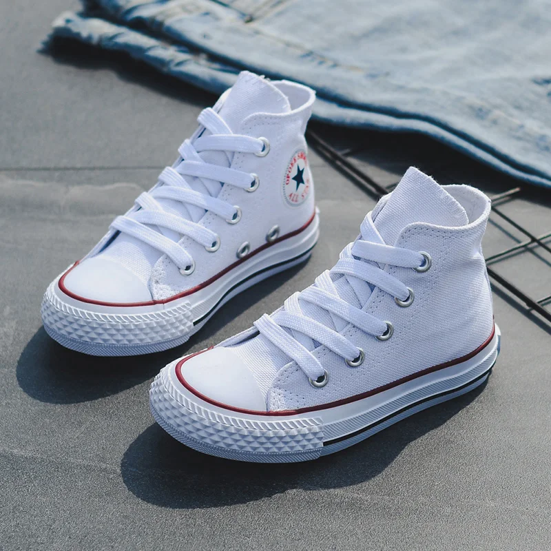 
Kids Shoes For Girl Baby Sneakers 2019 Spring Fashion High Toe Canvas Toddler Boy Shoes Children Classical Girls Canvas Shoes 