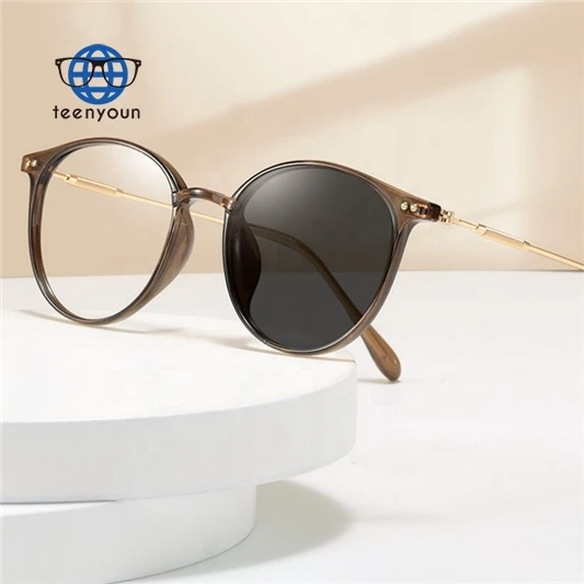 

Teenyoun Eyewear Round Tr90 Frame Safety Eyeglasses Korean Blue Light Blocking Photocromic Glasses Kacamata