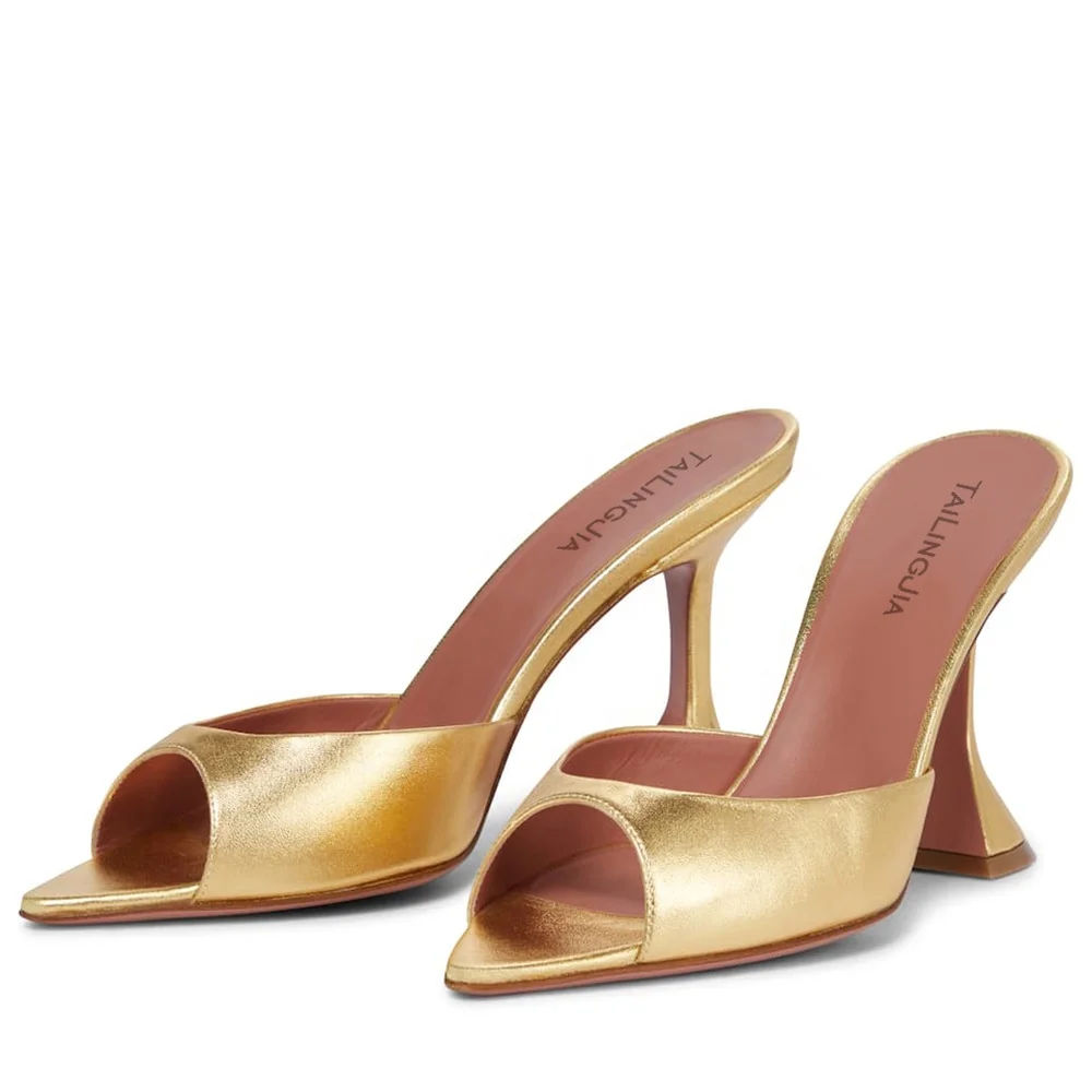 

High Quality Pointed Toe Shoes Ladies High Heel Mules Womens Heels Heeled Sandals, Pink, black, hot pink, yellow, red, orange, gold, silver