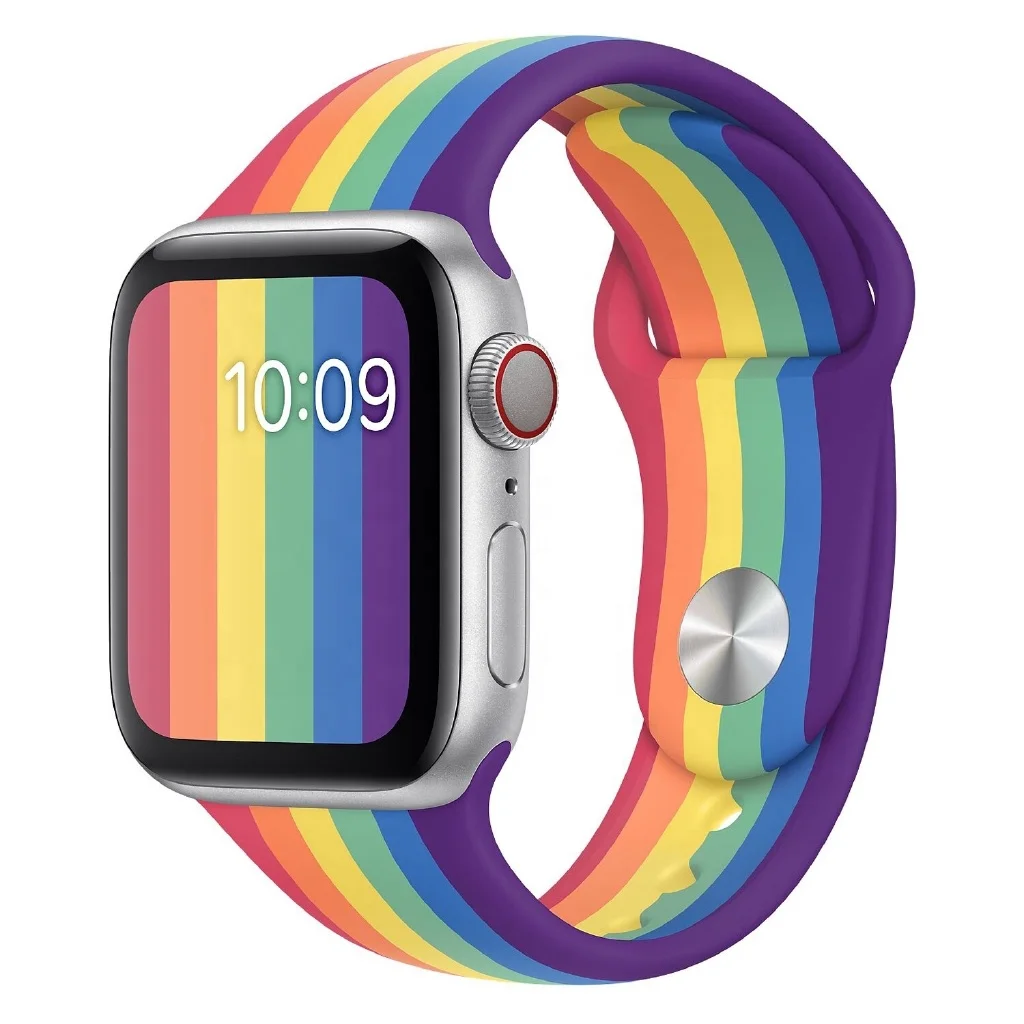 

Rainbow Strap for Apple Watch Series 38/40mm & 42/44mm Silicone Watch Band