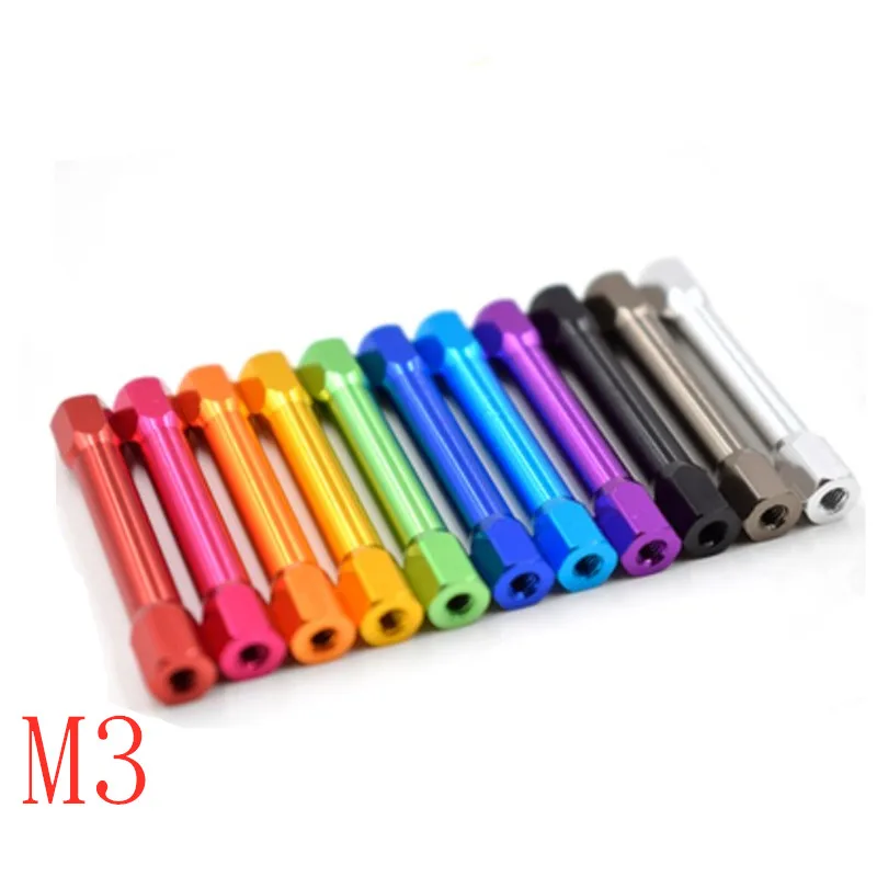 

free shipping  x 20/25/30/35/37/40 Female To Female double hex head Anodized Aluminum Standoff Spacer