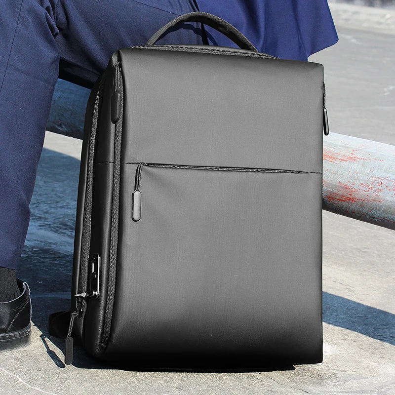 

Custom Made Backpacks Style Manufactures Fashion Business Bag Luxury Laptop Notebook Fingerprint Lock Business Backpack, Black
