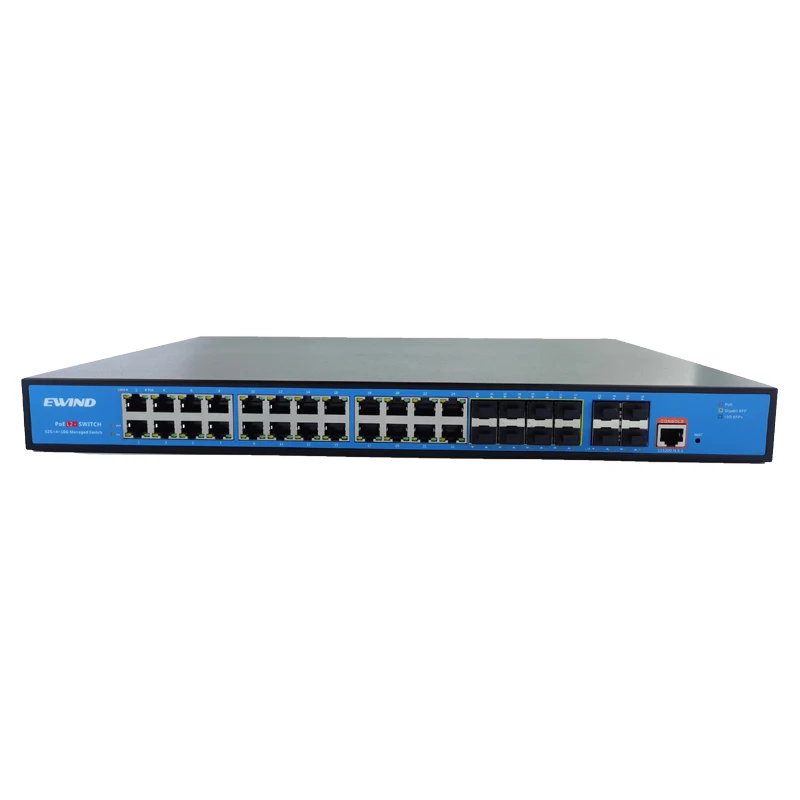 

L2+ Managed Ethernet Switch 8*GF SFP Switch Gigabit 24 Port Industrial POE Switches