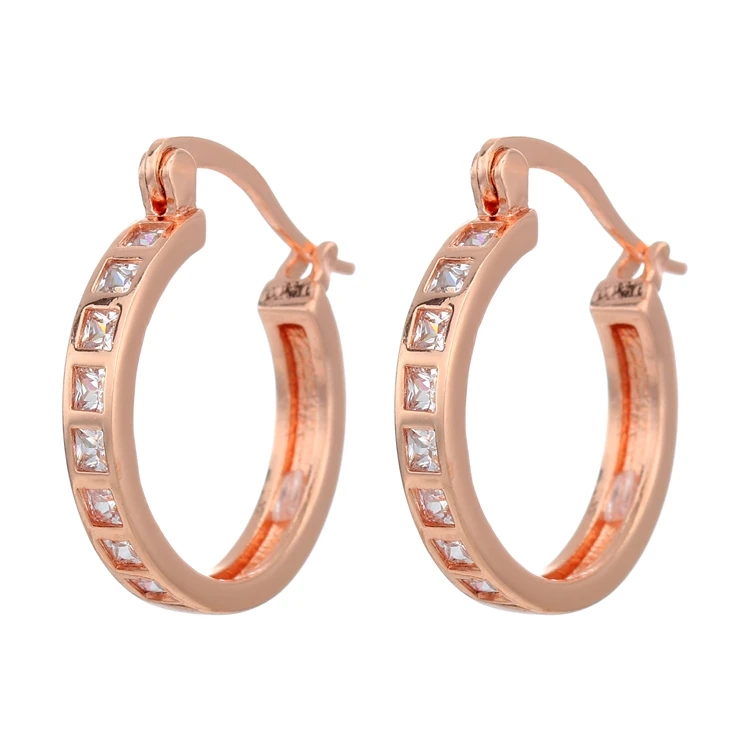 

Fashion Women Earrings Jewelry Gold Bezel Setting Hoop Earrings Girls Women Gifts Party