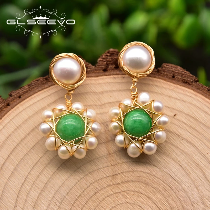 

Natural Freshwater Pearl Drop Earrings For Women Anniversary Vintage Jewelry Wedding Bridal Accessories Custom