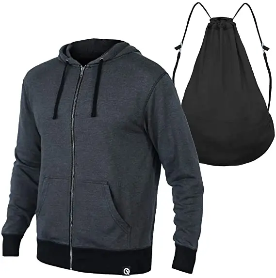 

Unisex2-in-1 Reversible Backpack Hoodie Zip Hooded Coat