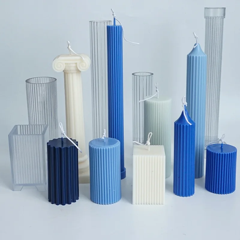 

Non-stick DIY 3D Multiple Style Plastic Cylinder Rib Molds for Making Candles Acrylic Pillar Candle Molds, Custom pantone colors