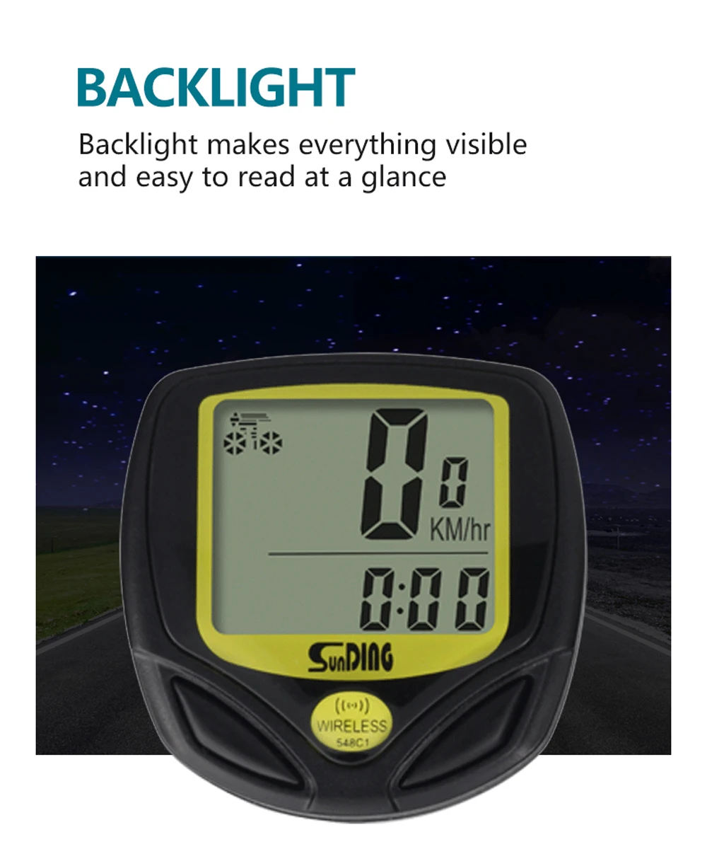 
SD-548C1 Manual No Luminous Wireless Bicycle Stopwatch Multifunction For Cycling Equipment 