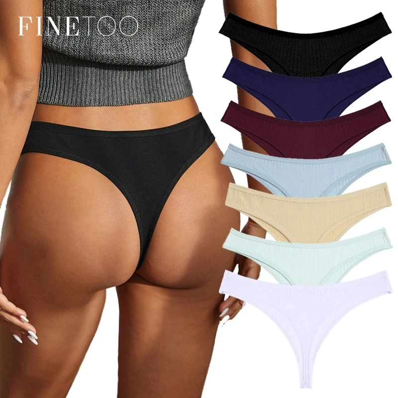 

FINETOO Best Women Sexy Low-Rise Thong Female Cotton Panties Ladies Comfortable T-Back G-String Girl Intimates Lingerie New