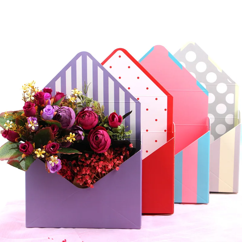 

wholesale envelope shape Flower Box Roses Box flower gift box with window for valentine's day and mother's day